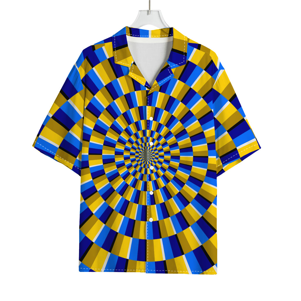 Dartboard Moving Optical Illusion Rayon Hawaiian Shirt