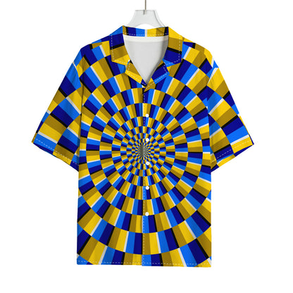 Dartboard Moving Optical Illusion Rayon Hawaiian Shirt