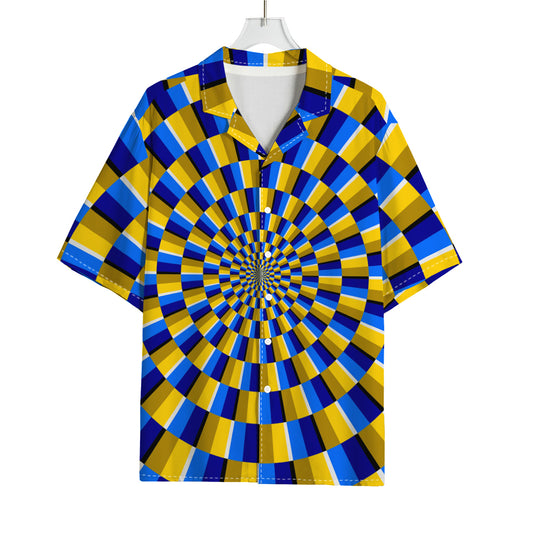 Dartboard Moving Optical Illusion Rayon Hawaiian Shirt