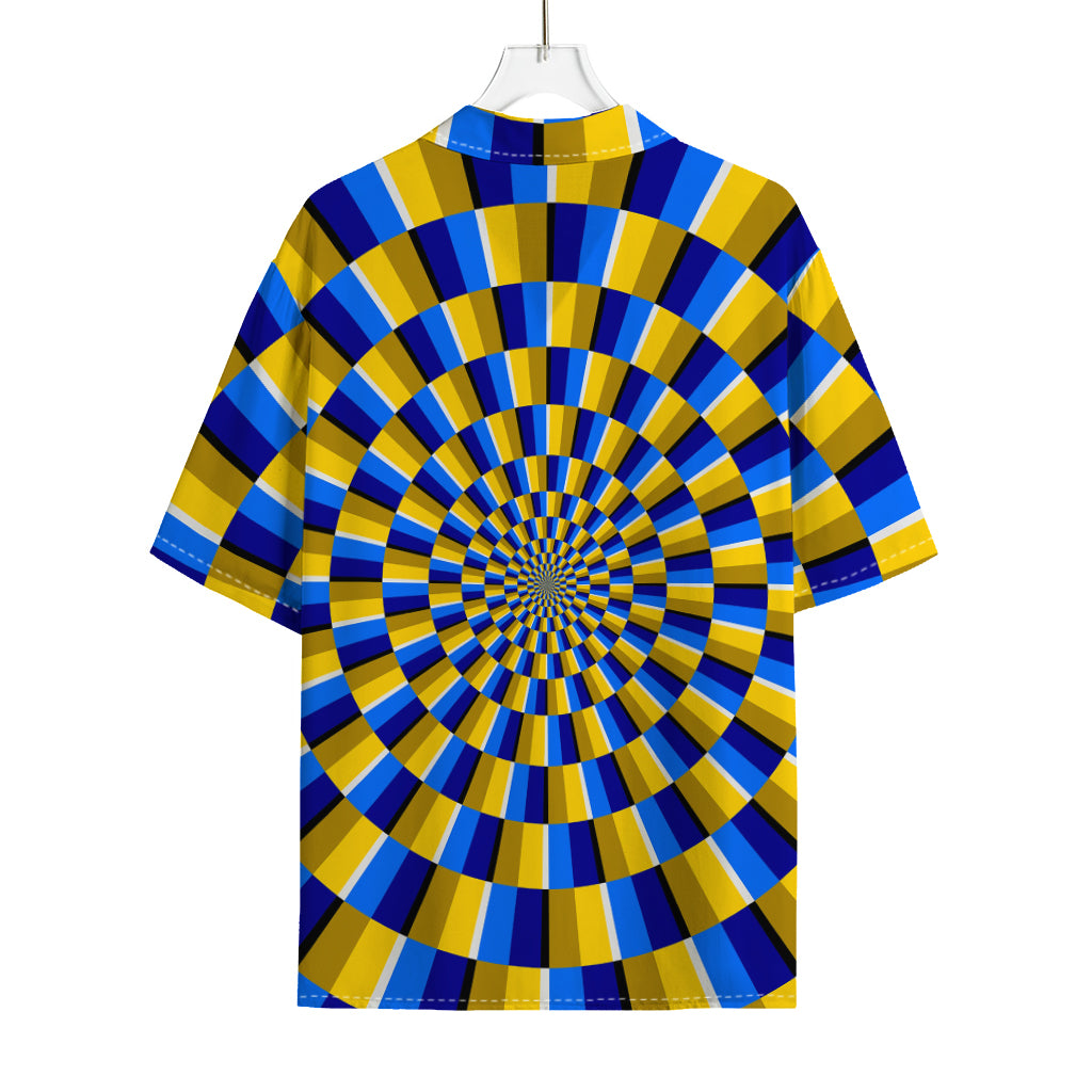 Dartboard Moving Optical Illusion Rayon Hawaiian Shirt