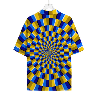 Dartboard Moving Optical Illusion Rayon Hawaiian Shirt