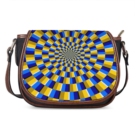 Dartboard Moving Optical Illusion Saddle Bag