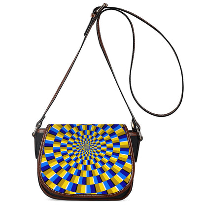 Dartboard Moving Optical Illusion Saddle Bag