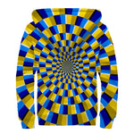 Dartboard Moving Optical Illusion Sherpa Lined Zip Up Hoodie