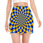 Dartboard Moving Optical Illusion Side Slit Mini Skirt