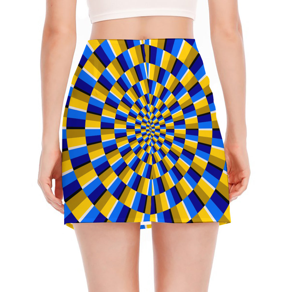 Dartboard Moving Optical Illusion Side Slit Mini Skirt