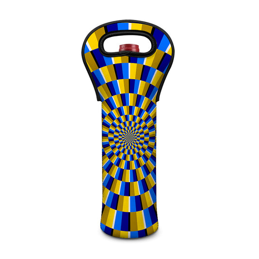 Dartboard Moving Optical Illusion Single Neoprene Wine Tote