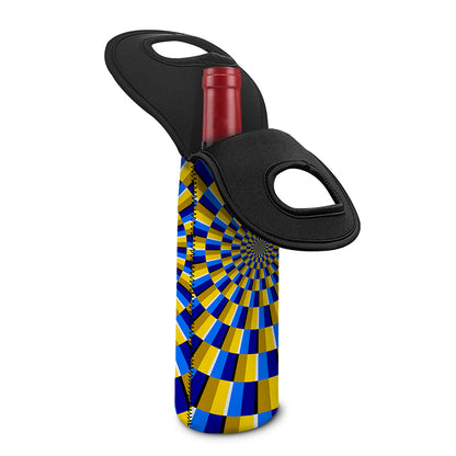 Dartboard Moving Optical Illusion Single Neoprene Wine Tote