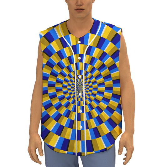 Dartboard Moving Optical Illusion Sleeveless Baseball Jersey