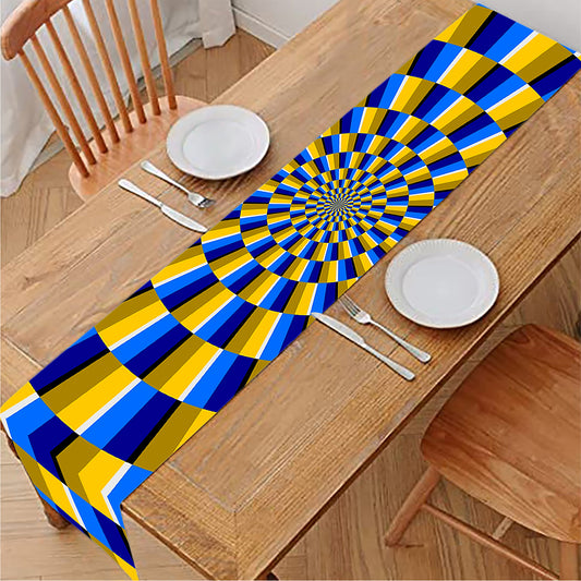 Dartboard Moving Optical Illusion Table Runner