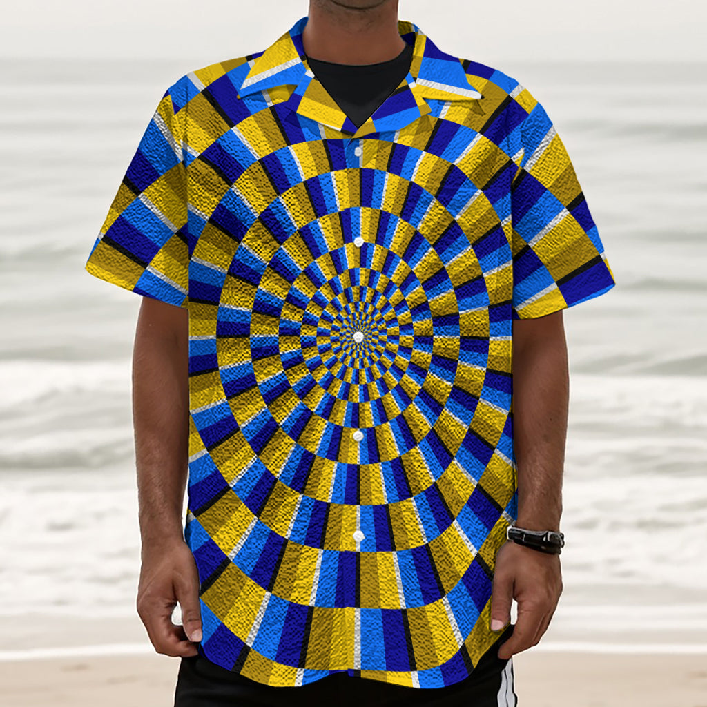 Dartboard Moving Optical Illusion Textured Short Sleeve Shirt