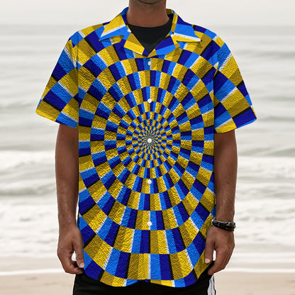 Dartboard Moving Optical Illusion Textured Short Sleeve Shirt