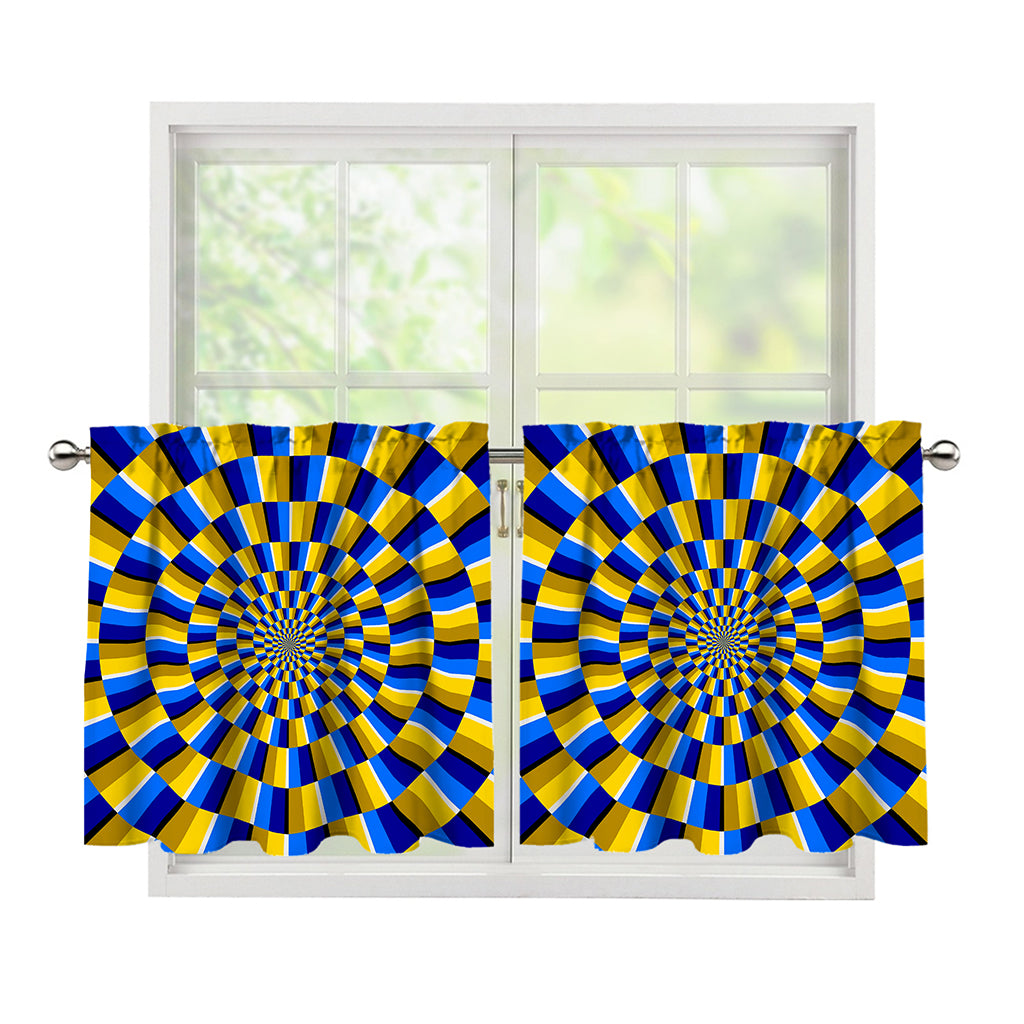 Dartboard Moving Optical Illusion Tier Curtains