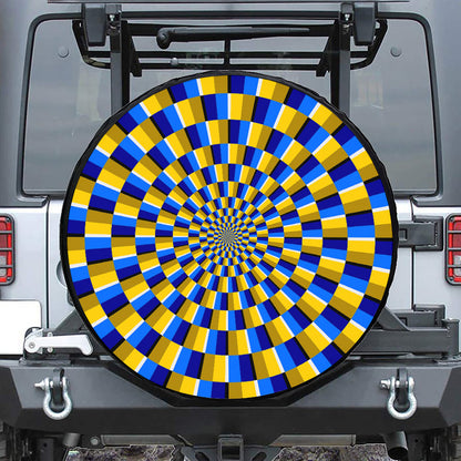 Dartboard Moving Optical Illusion Tire Cover