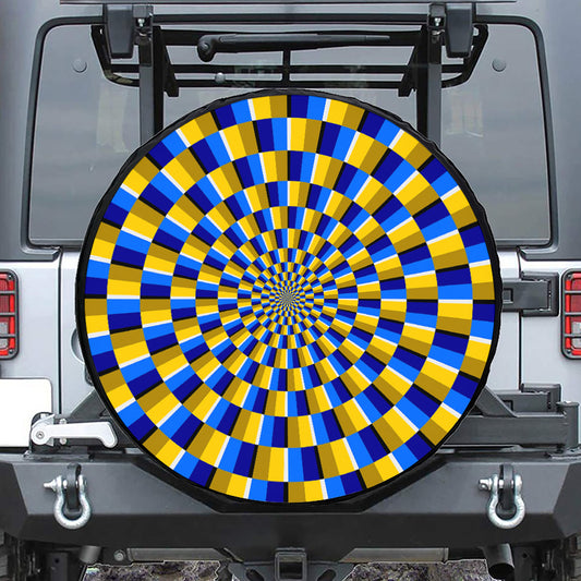 Dartboard Moving Optical Illusion Tire Cover
