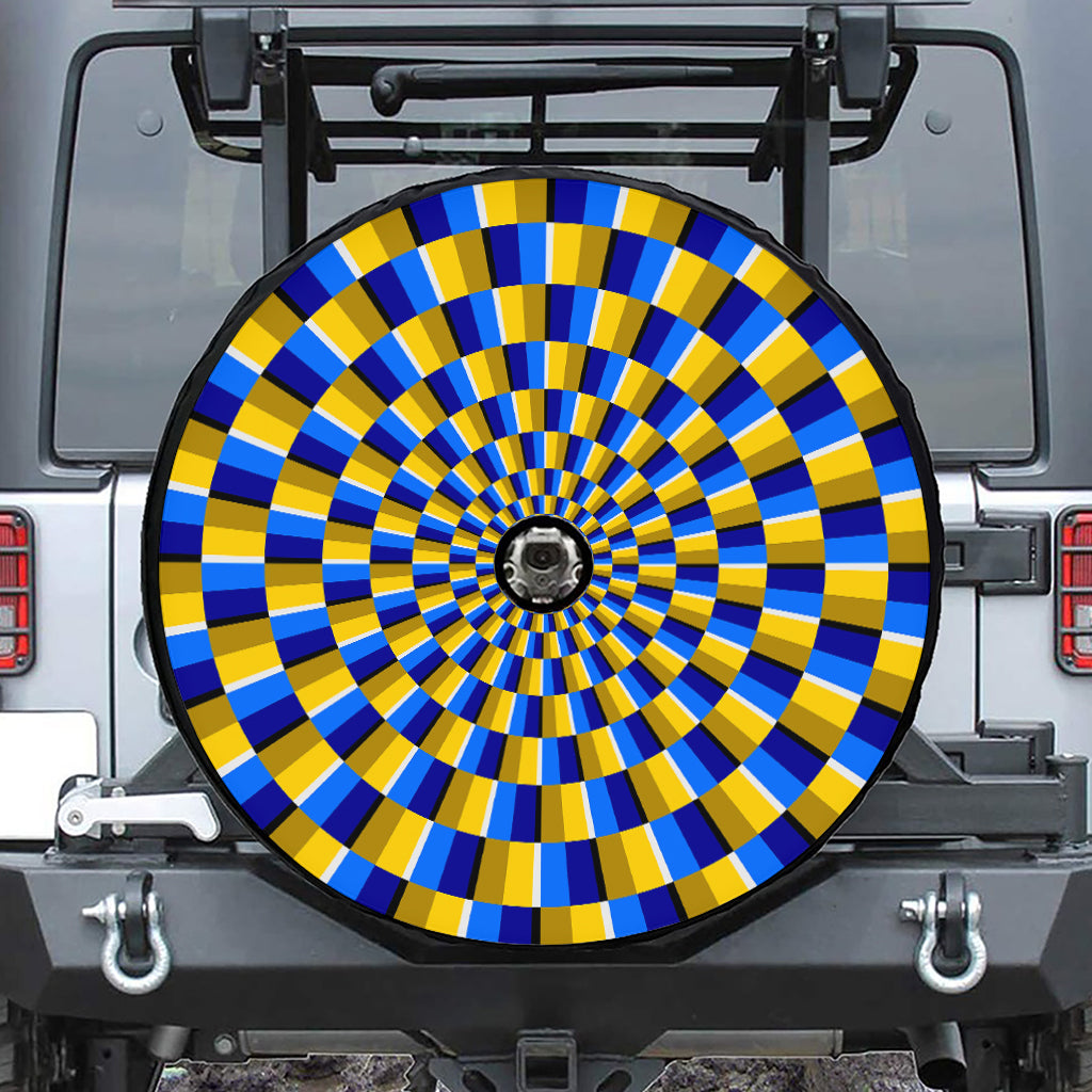 Dartboard Moving Optical Illusion Tire Cover With Camera Hole