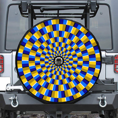 Dartboard Moving Optical Illusion Tire Cover With Camera Hole