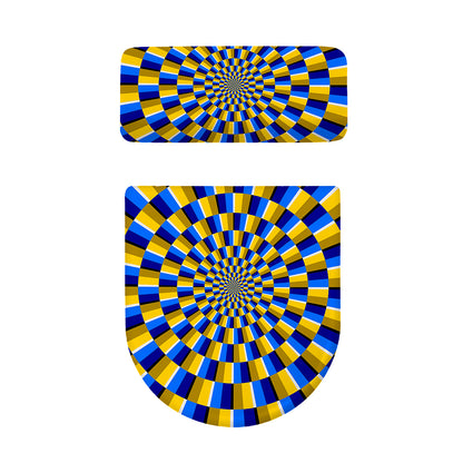 Dartboard Moving Optical Illusion Toilet Lid And Tank Cover Set