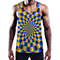 Dartboard Moving Optical Illusion Men's Workout Tank Top