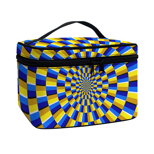 Dartboard Moving Optical Illusion Travel Makeup Bag