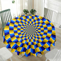 Dartboard Moving Optical Illusion Waterproof Round Tablecloth