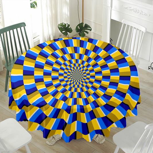 Dartboard Moving Optical Illusion Waterproof Round Tablecloth