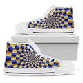 Dartboard Moving Optical Illusion White High Top Sneakers
