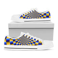 Dartboard Moving Optical Illusion White Low Top Sneakers
