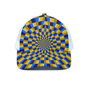 Dartboard Moving Optical Illusion White Mesh Trucker Cap