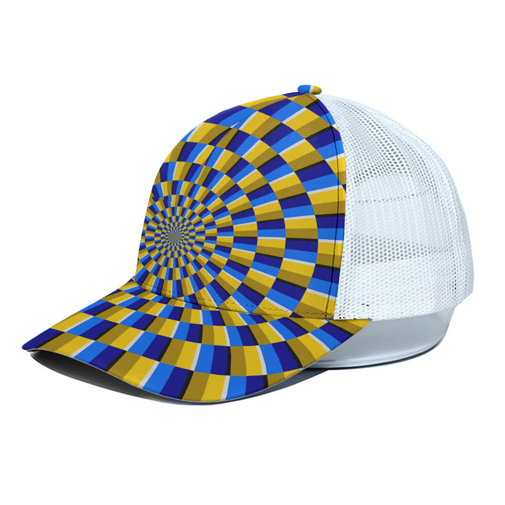 Dartboard Moving Optical Illusion White Mesh Trucker Cap