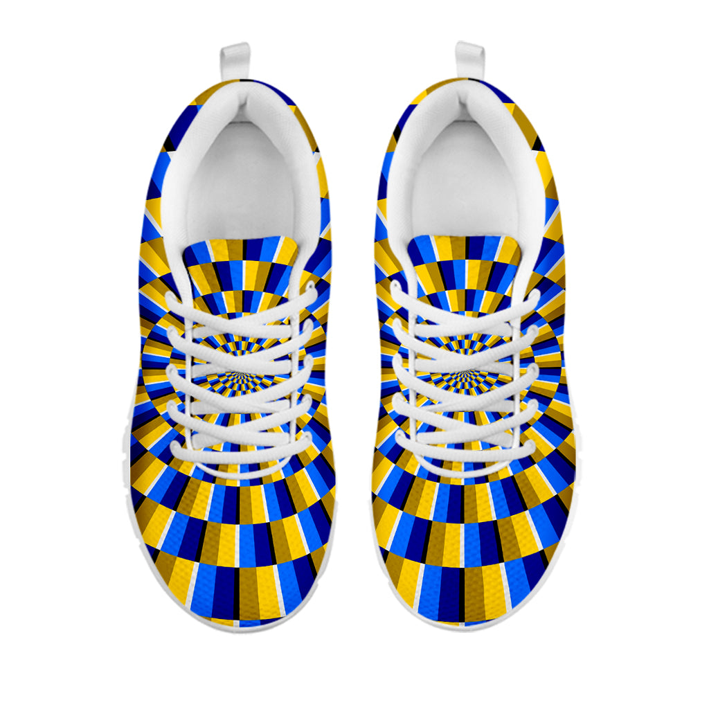 Dartboard Moving Optical Illusion White Running Shoes