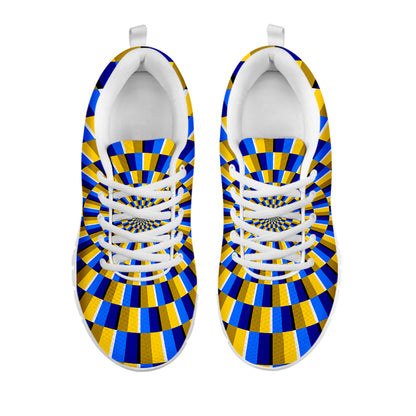 Dartboard Moving Optical Illusion White Running Shoes