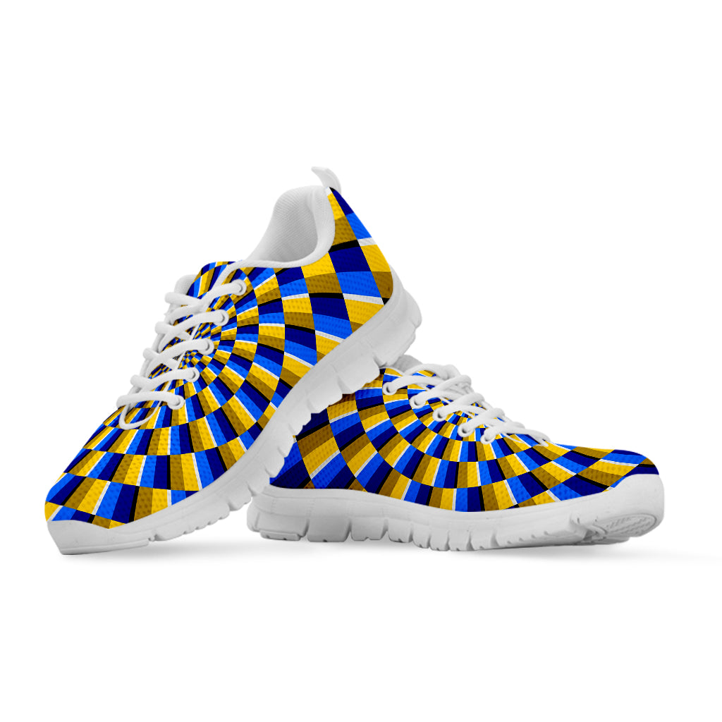Dartboard Moving Optical Illusion White Running Shoes