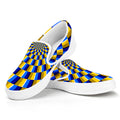 Dartboard Moving Optical Illusion White Slip On Sneakers