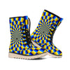 Dartboard Moving Optical Illusion Winter Boots