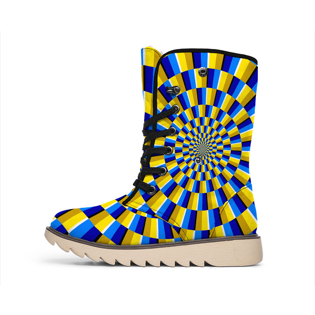 Dartboard Moving Optical Illusion Winter Boots