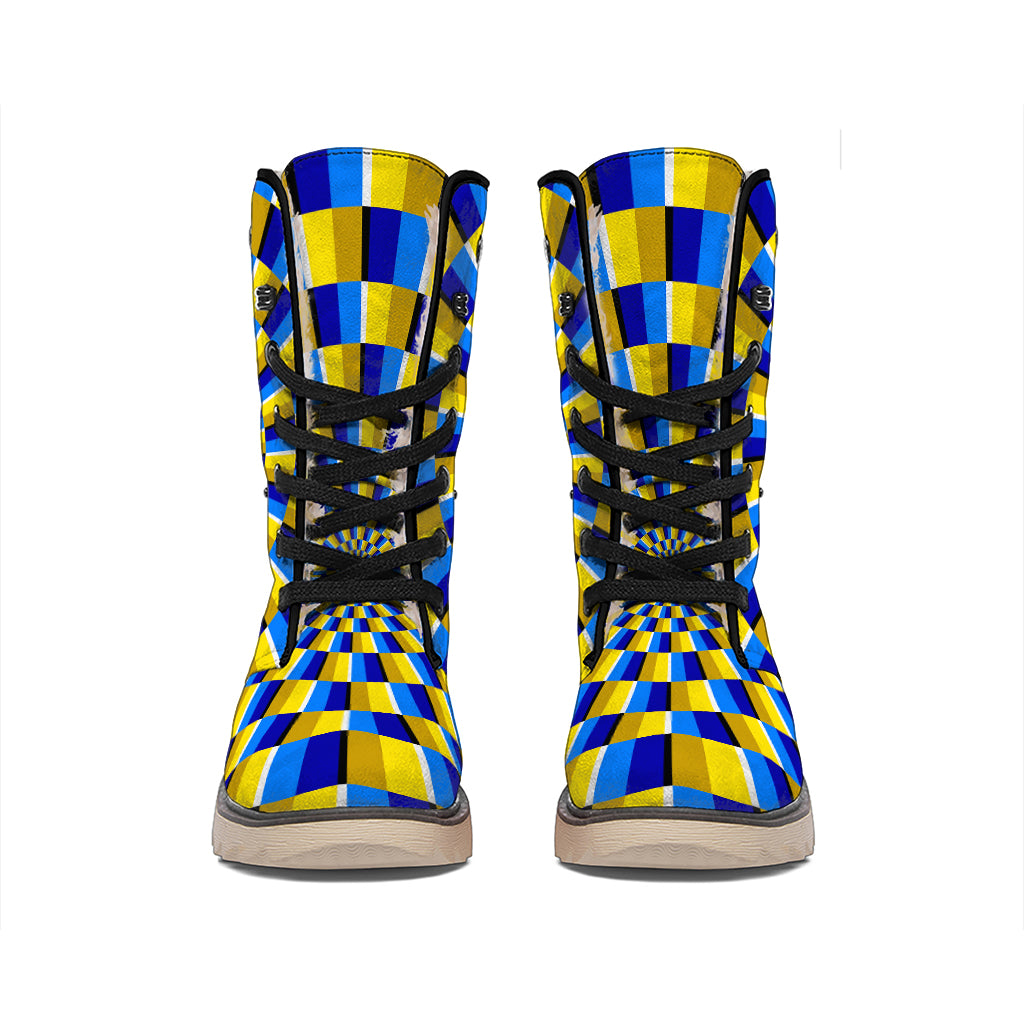 Dartboard Moving Optical Illusion Winter Boots