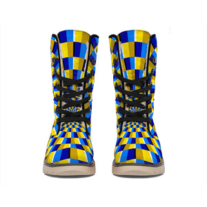 Dartboard Moving Optical Illusion Winter Boots