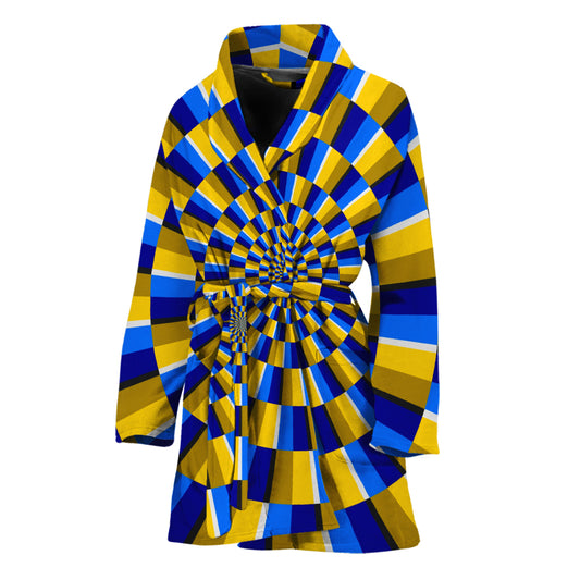 Dartboard Moving Optical Illusion Women's Bathrobe
