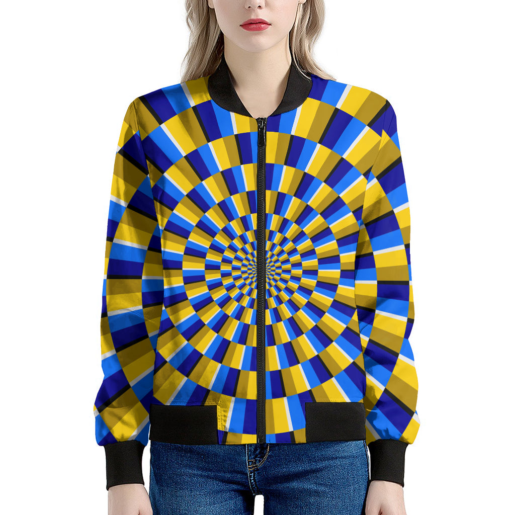 Dartboard Moving Optical Illusion Women's Bomber Jacket