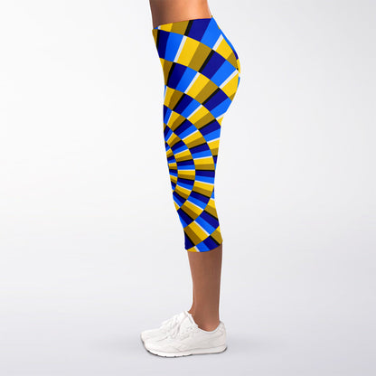 Dartboard Moving Optical Illusion Women's Capri Leggings