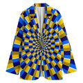 Dartboard Moving Optical Illusion Women's Cotton Blazer