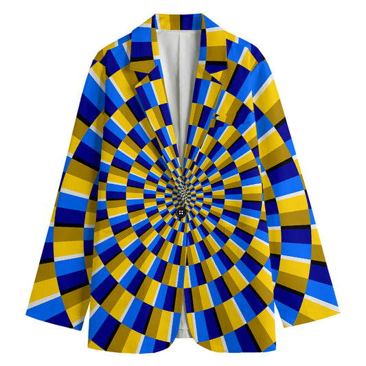 Dartboard Moving Optical Illusion Women's Cotton Blazer