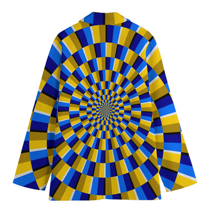 Dartboard Moving Optical Illusion Women's Cotton Blazer