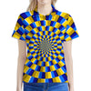 Dartboard Moving Optical Illusion Women's Polo Shirt