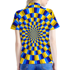 Dartboard Moving Optical Illusion Women's Polo Shirt