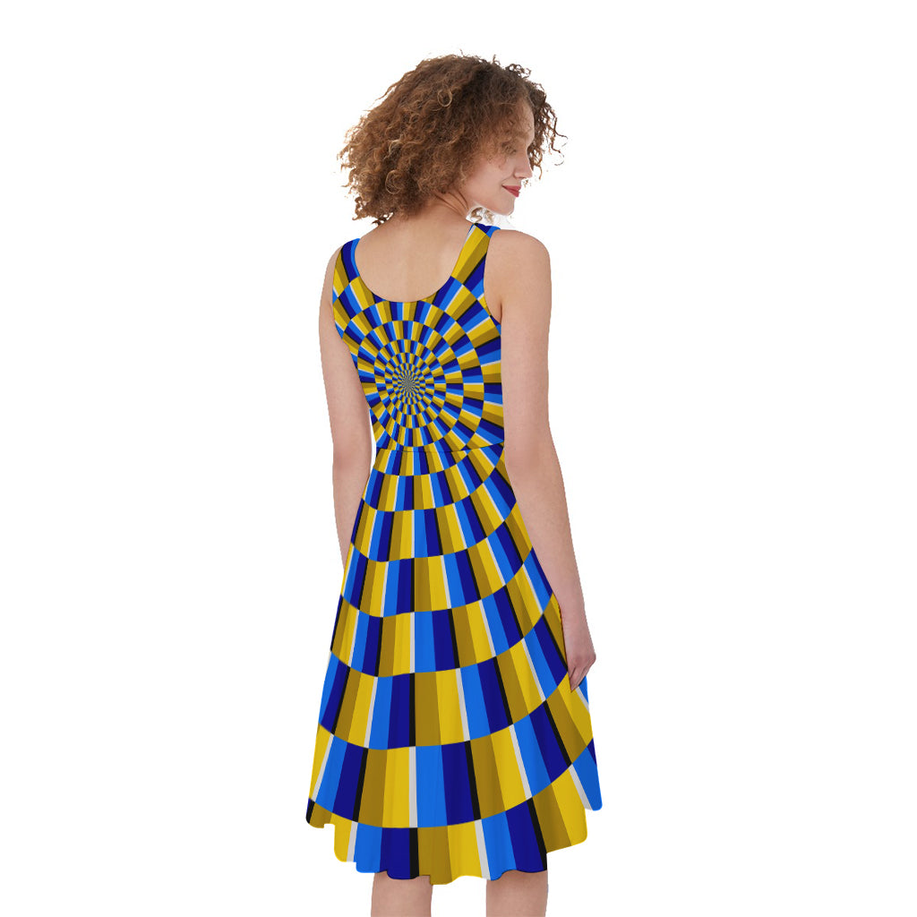 Dartboard Moving Optical Illusion Women's Sleeveless Dress