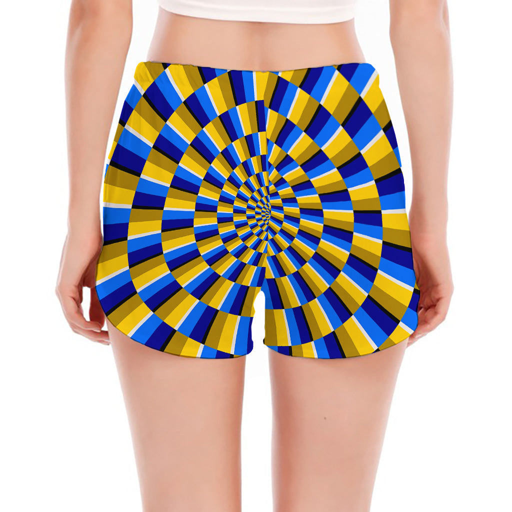 Dartboard Moving Optical Illusion Women's Split Running Shorts