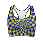 Dartboard Moving Optical Illusion Women's Sports Bra