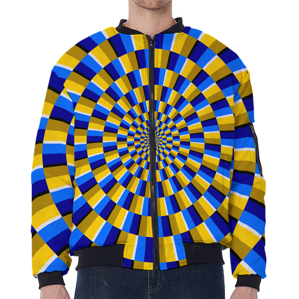 Dartboard Moving Optical Illusion Zip Sleeve Bomber Jacket